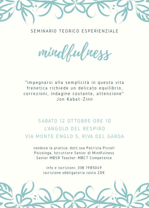 Minfulness - L'Angolo del Respiro - Riva del Garda - Patrizia Piccoli