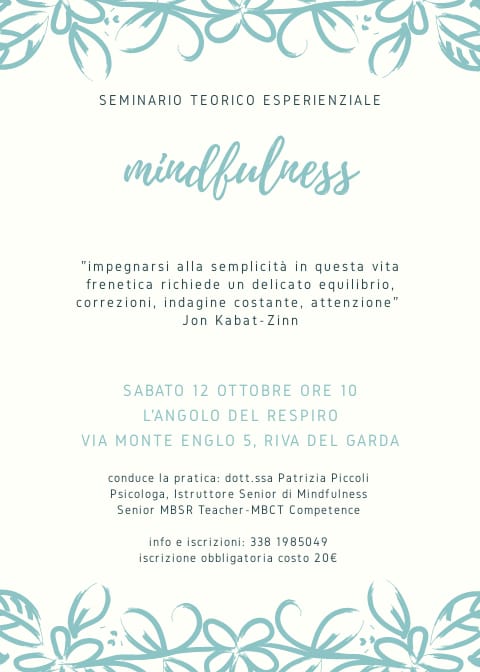 Minfulness - L'Angolo del Respiro - Riva del Garda - Patrizia Piccoli